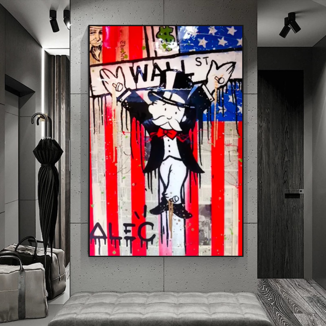 Arte en lienzo de Alec Monopoly Millonario Wall Street EE. UU.