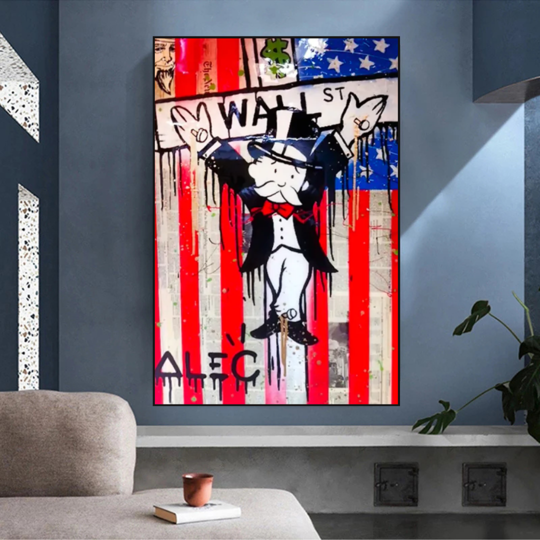 Alec Monopoly Millionaire Wall Street USA Leinwand-Wandkunst