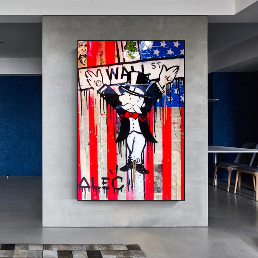 Alec Monopoly Millionaire Wall Street USA Canvas Wall Art