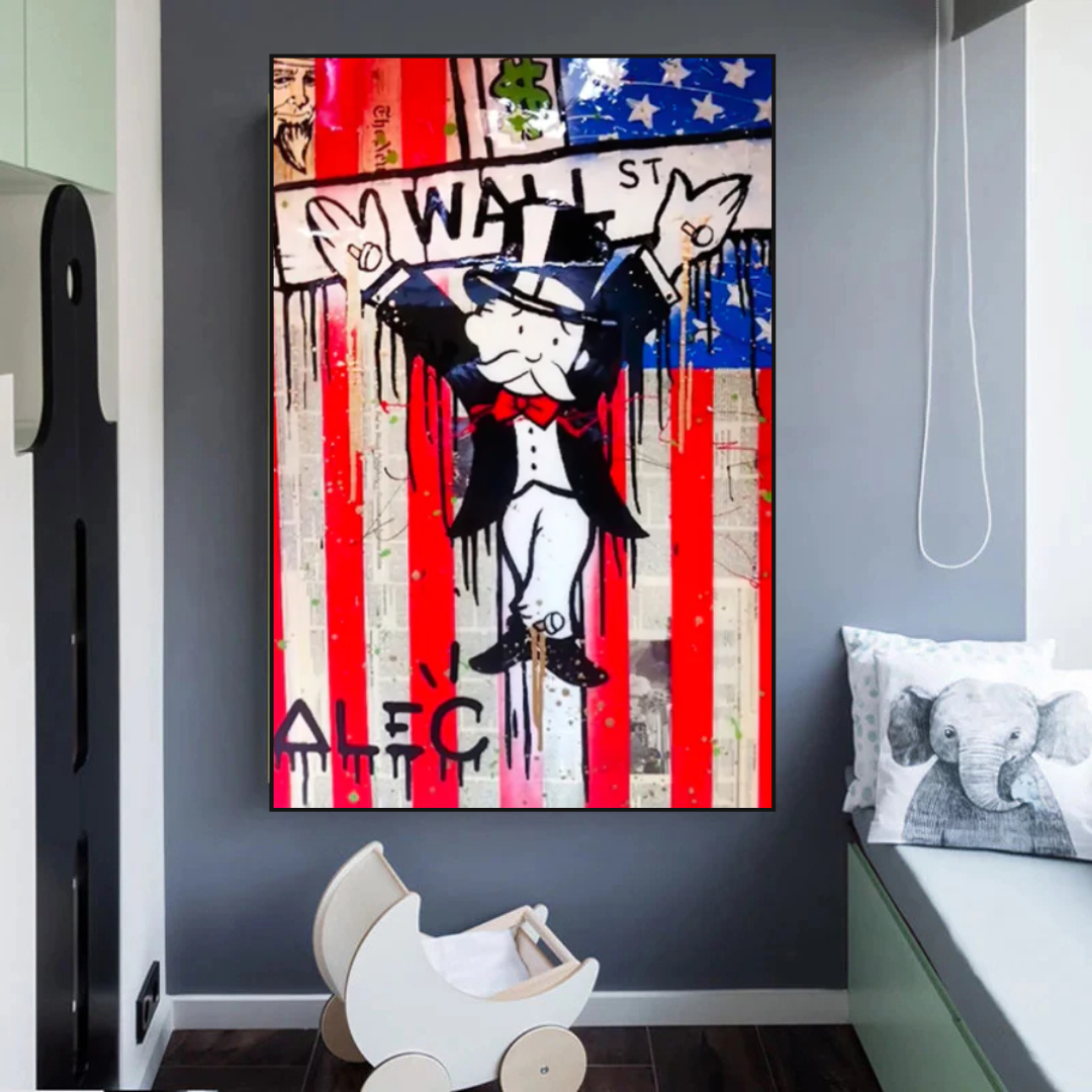 Alec Monopoly Millionaire Wall Street USA Canvas Wall Art