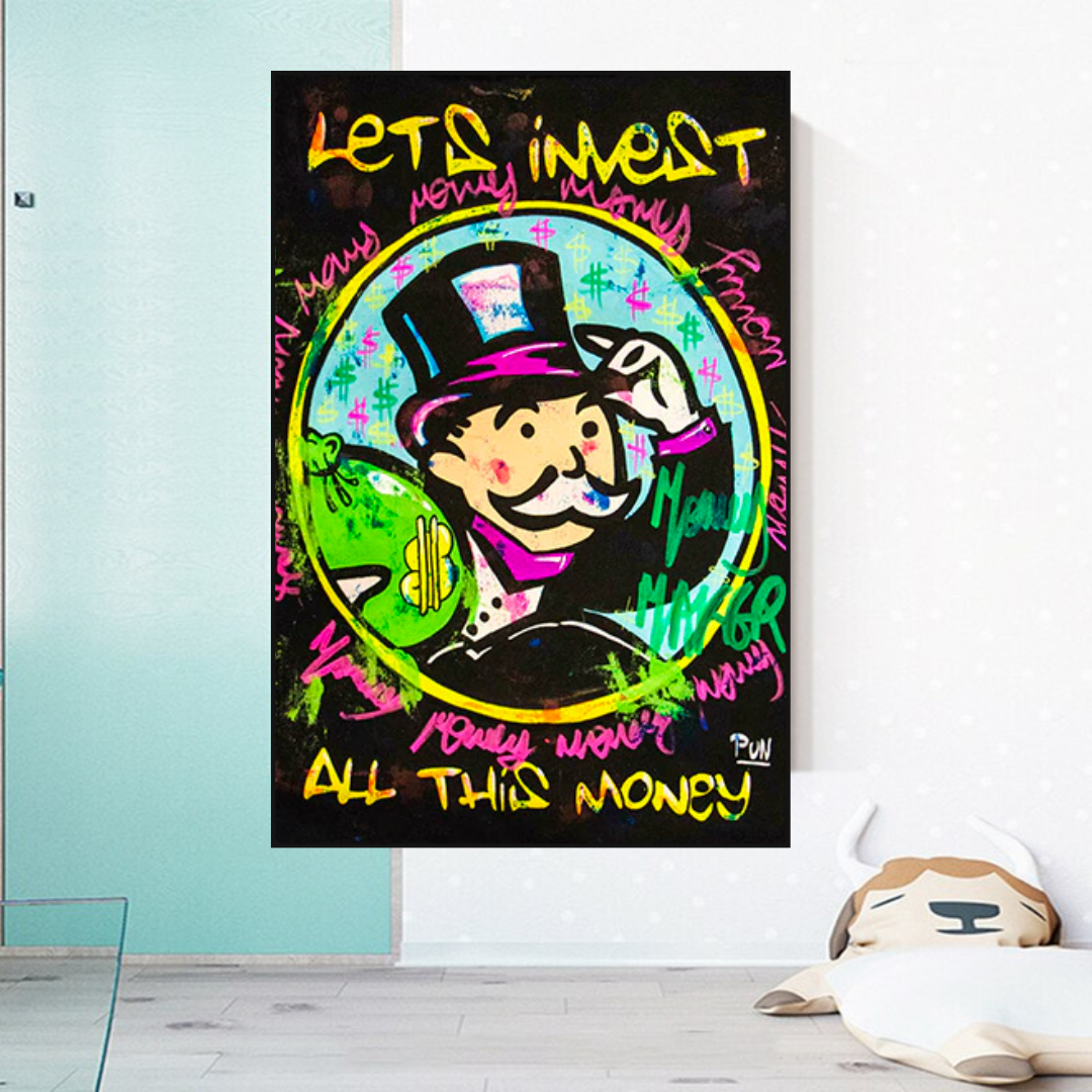 Arte de Dinero de Alec Monopoly | Invirtamos en toda la Decoración de Pared