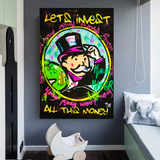 Arte de Dinero de Alec Monopoly | Invirtamos en toda la Decoración de Pared