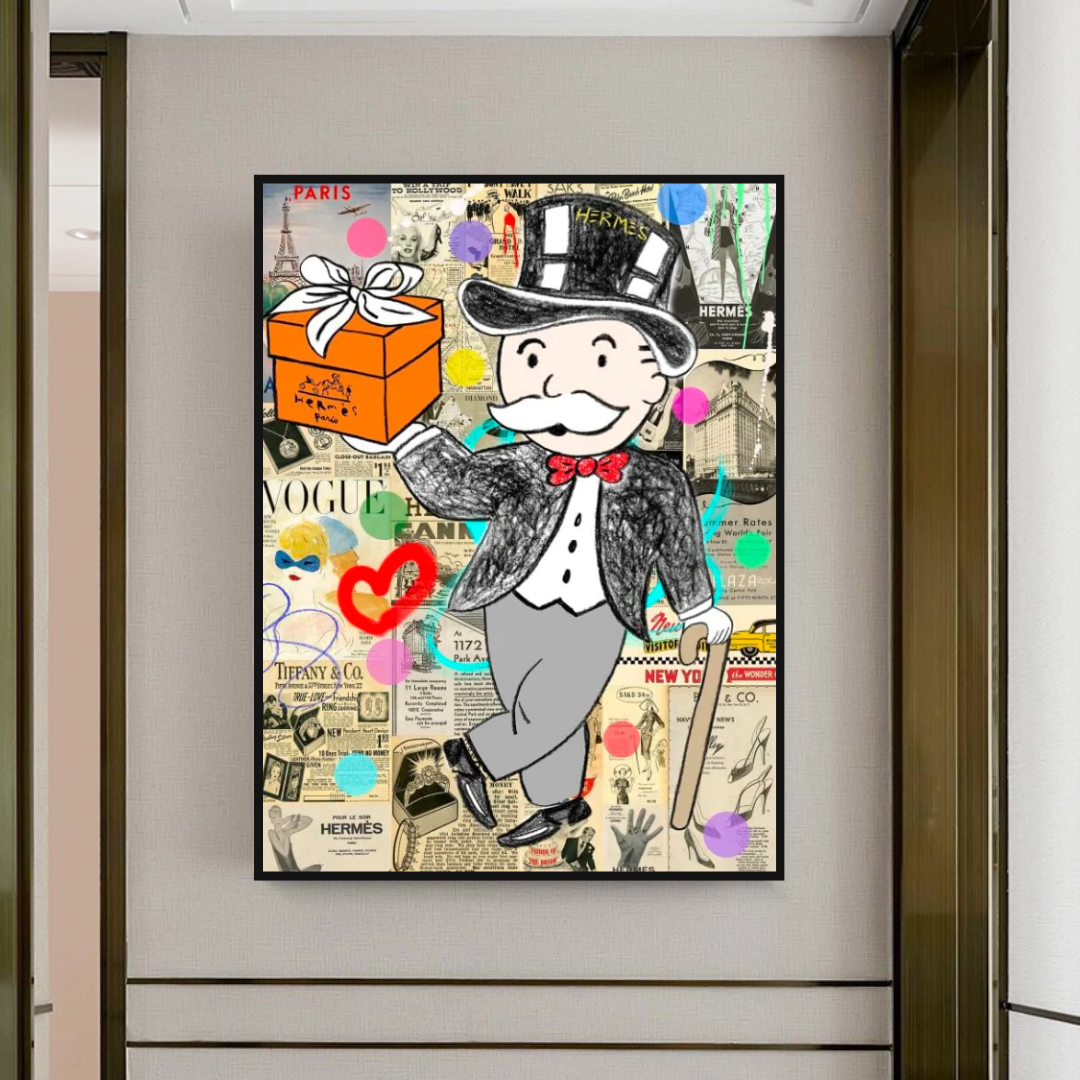 Alec Monopoly Money Gift Prints Newspaper Canvas Print