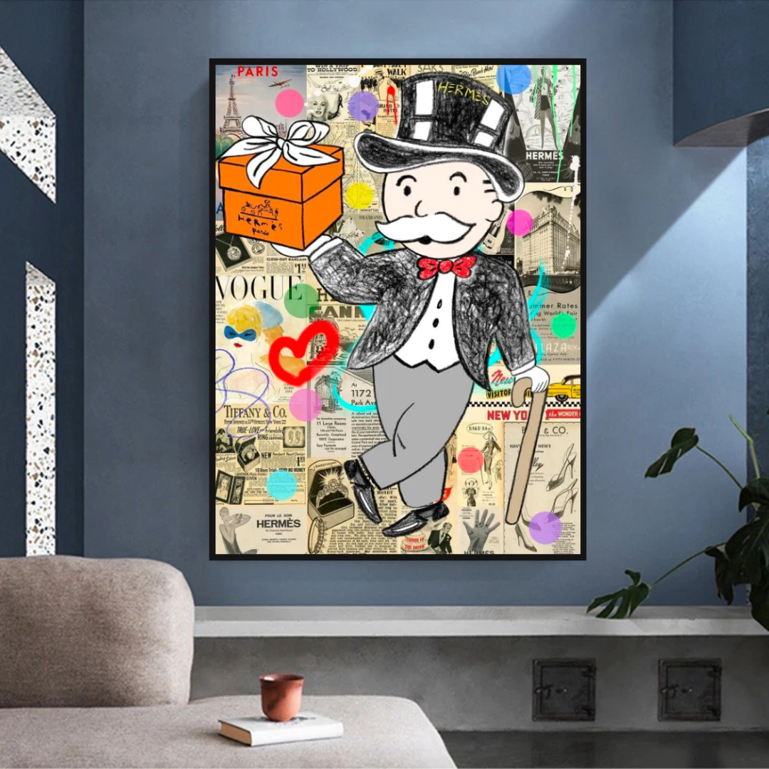 Alec Monopoly Money Gift Prints Newspaper Canvas Print