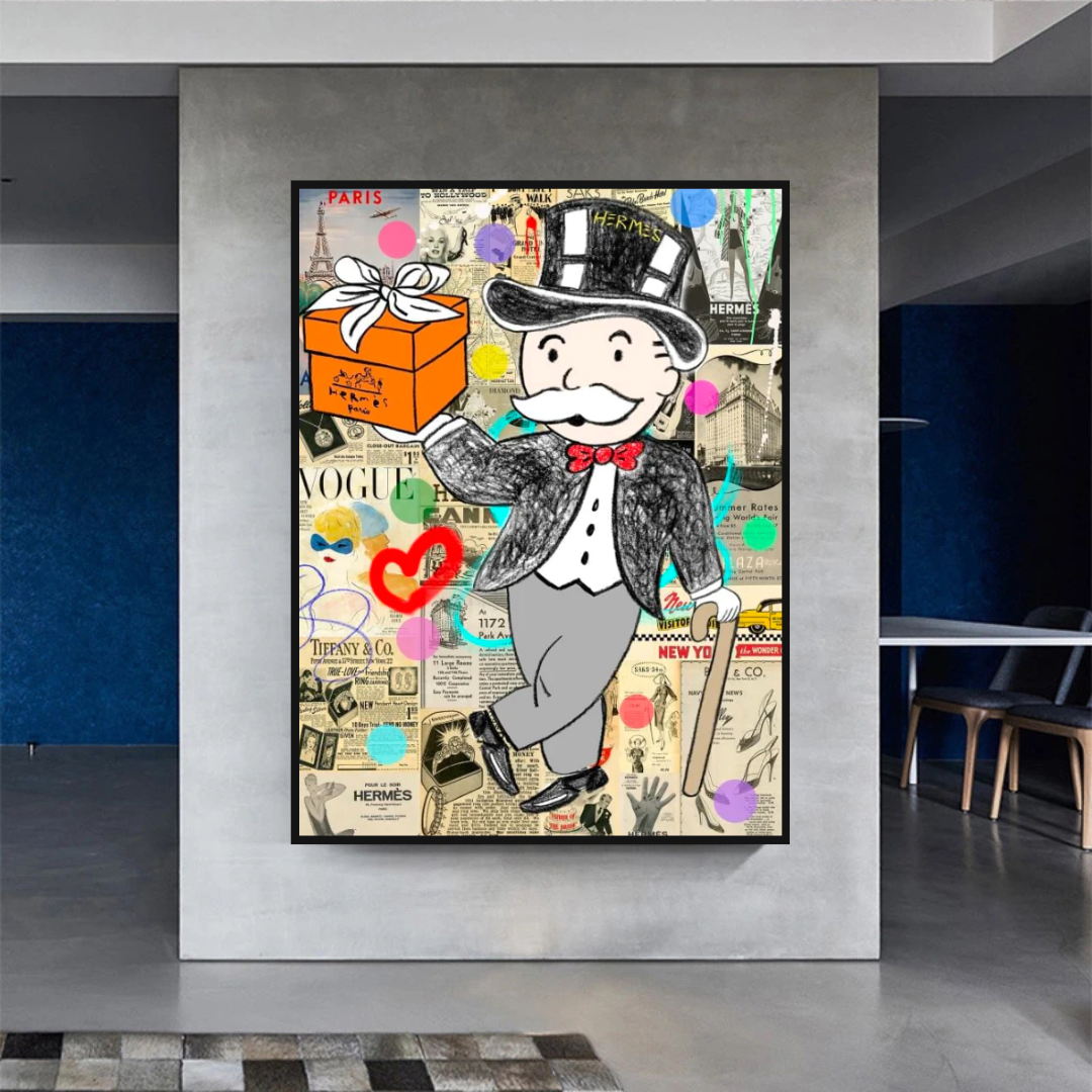 Alec Monopoly Money Gift Prints Newspaper Canvas Print