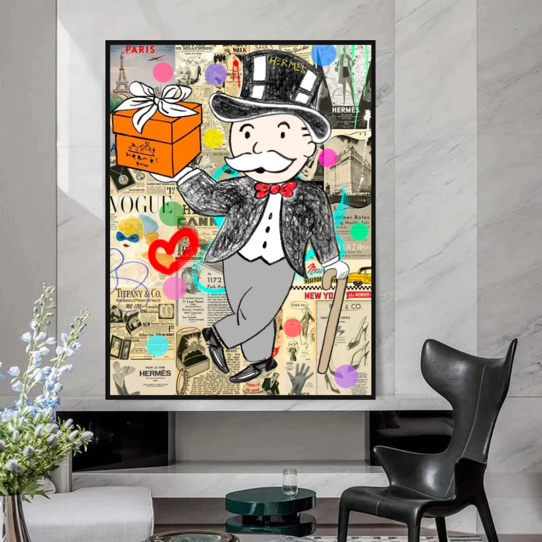 Alec Monopoly Money Gift Prints Newspaper Canvas Print