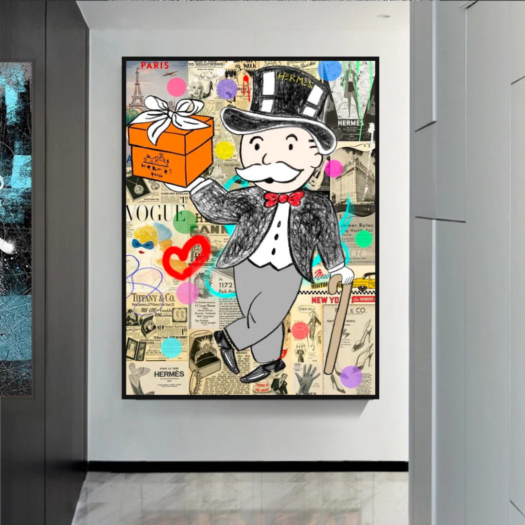 Alec Monopoly Money Gift Prints Newspaper Canvas Print