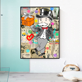 Alec Monopoly Money Gift Prints Newspaper Canvas Print