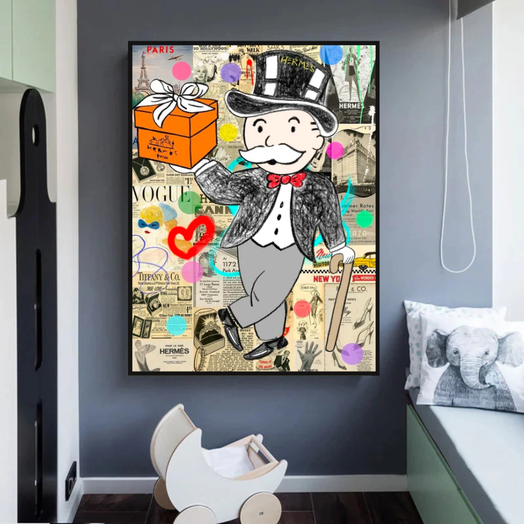 Alec Monopoly Money Gift Prints Newspaper Canvas Print