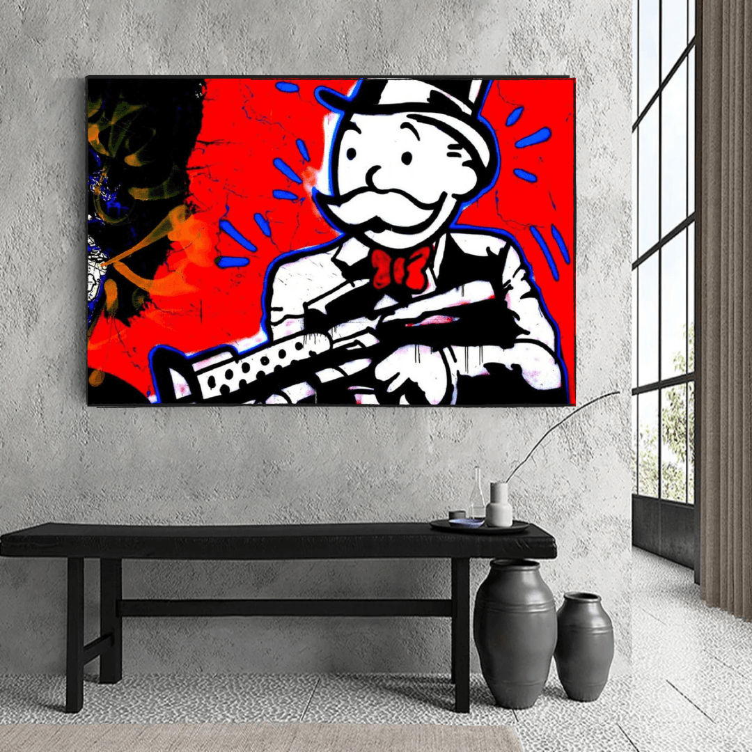 Alec Monopoly Money Man Gangster Scarface Art mural sur toile