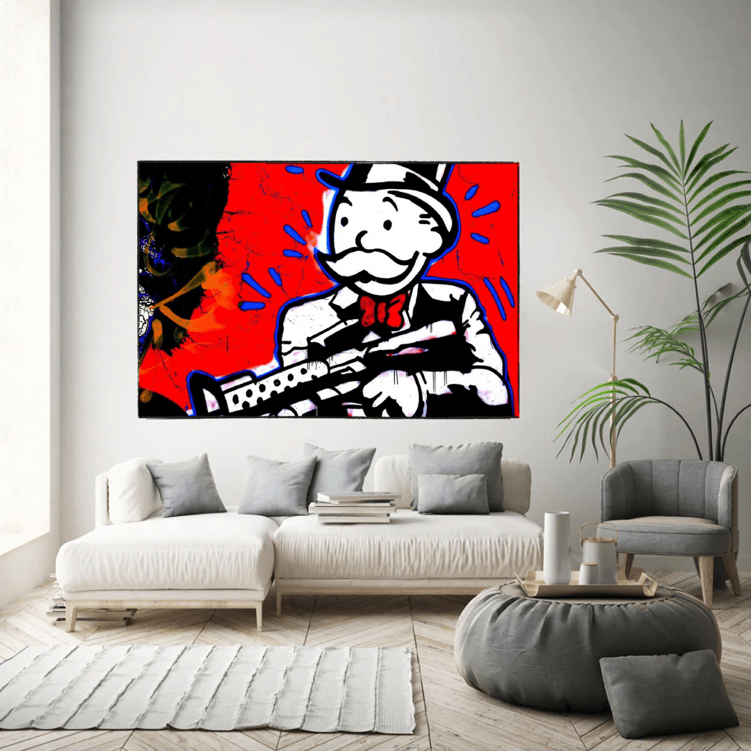 Alec Monopoly Money Man Gangster Scarface Leinwand-Wandkunst