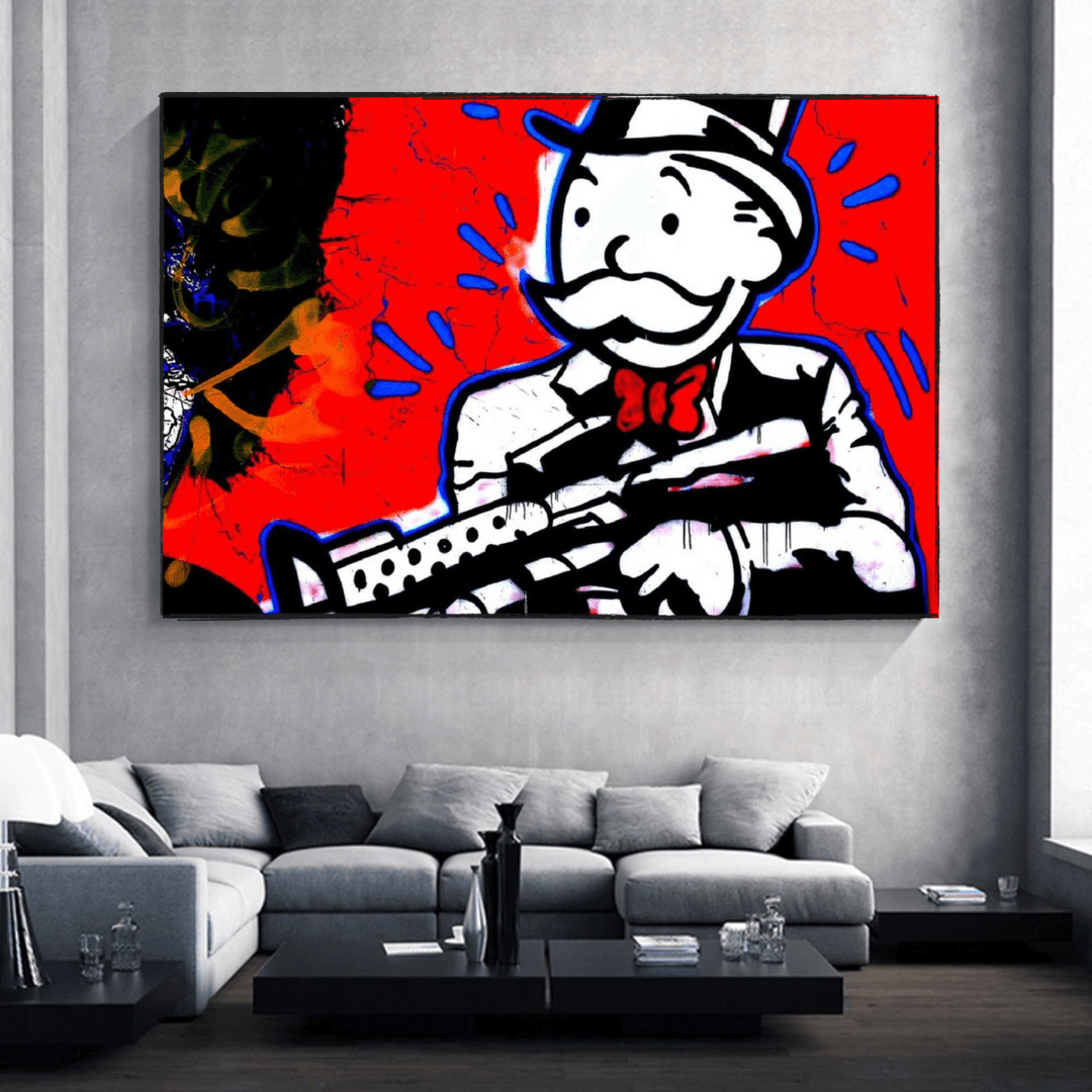 Alec Monopoly Money Man Gangster Scarface Leinwand-Wandkunst