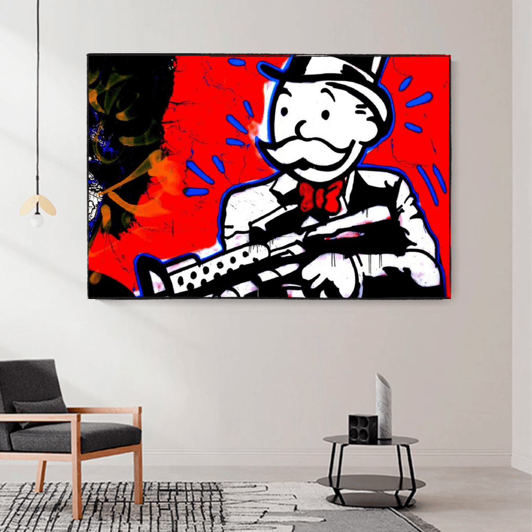 Alec Monopoly Money Man Gangster Scarface Leinwand-Wandkunst