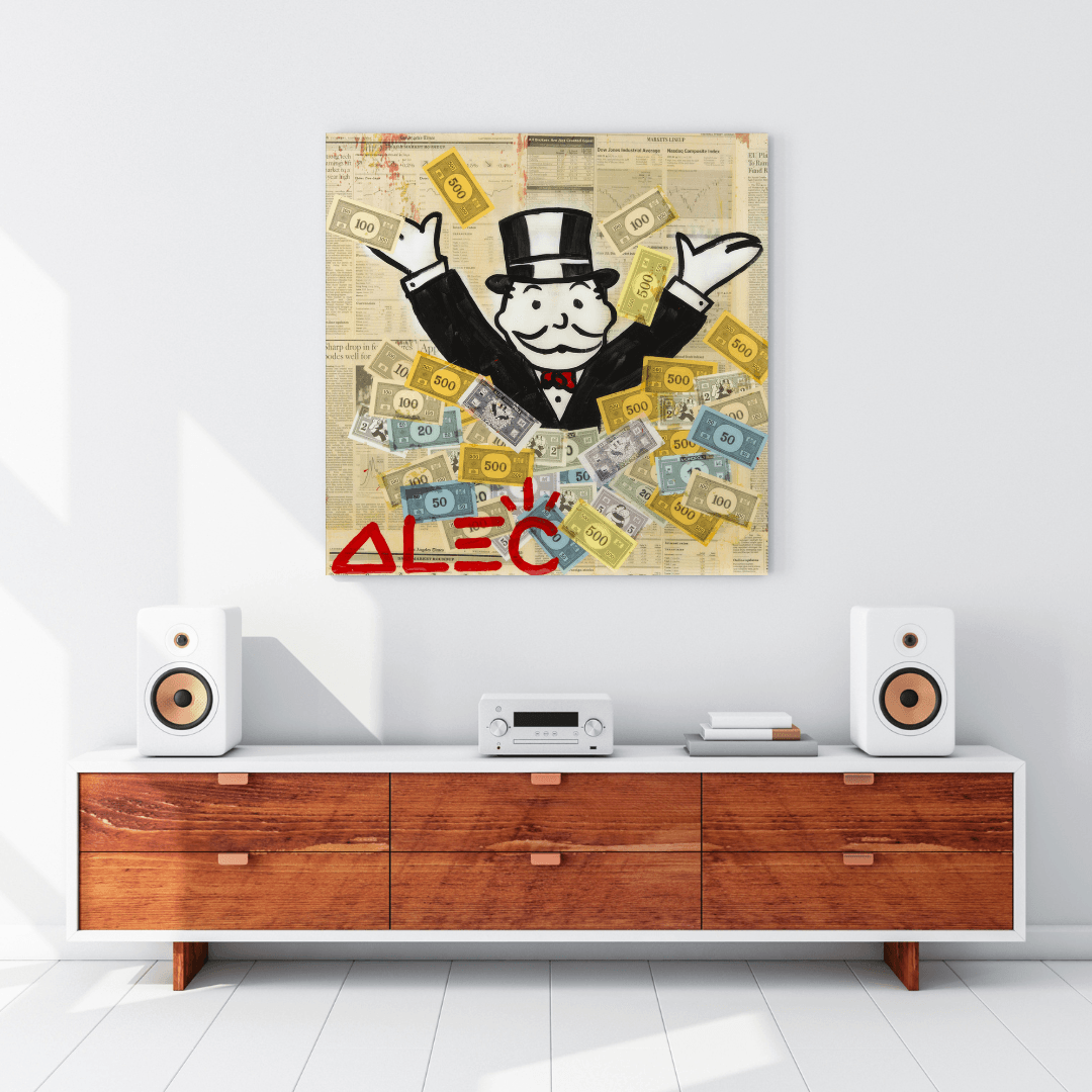 Alec Monopoly Money Man Millionaire Canvas Wall Art