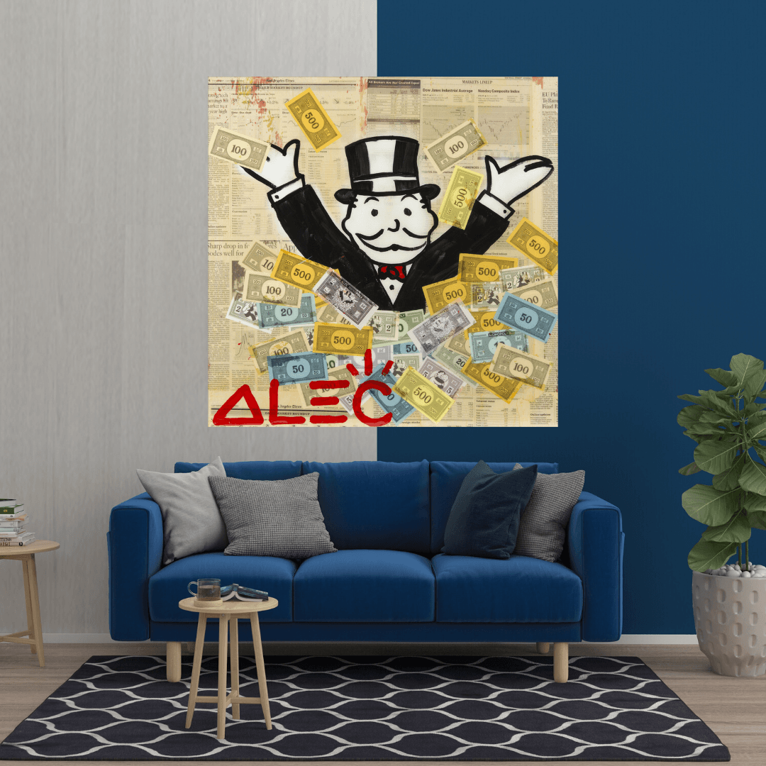 Alec Monopoly Money Man Millionaire Leinwand-Wandkunst