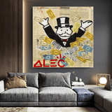 Alec Monopoly Money Man Millionaire Décoration murale sur toile