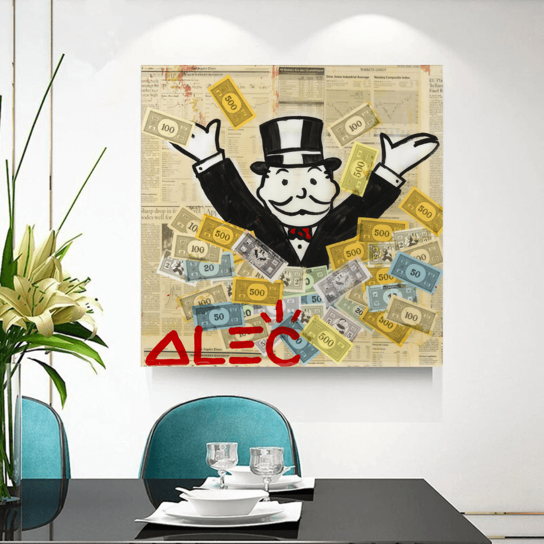 Alec Monopoly Money Man Millionaire Leinwand-Wandkunst