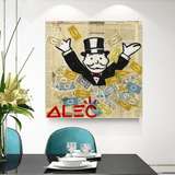 Alec Monopoly Money Man Millionaire Décoration murale sur toile