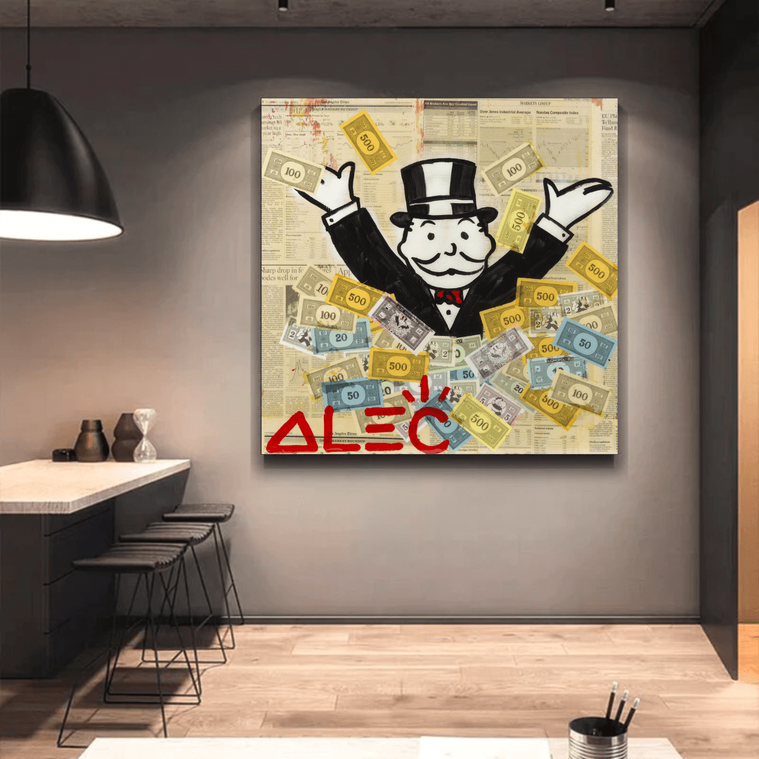 Alec Monopoly Money Man Millionaire Canvas Wall Art