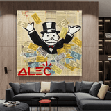 Alec Monopoly Money Man Millionaire Leinwand-Wandkunst