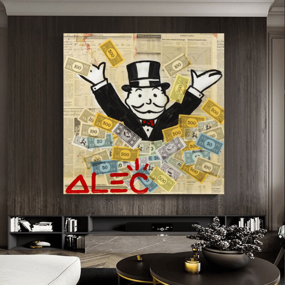 Alec Monopoly Money Man Millionaire Canvas Wall Art