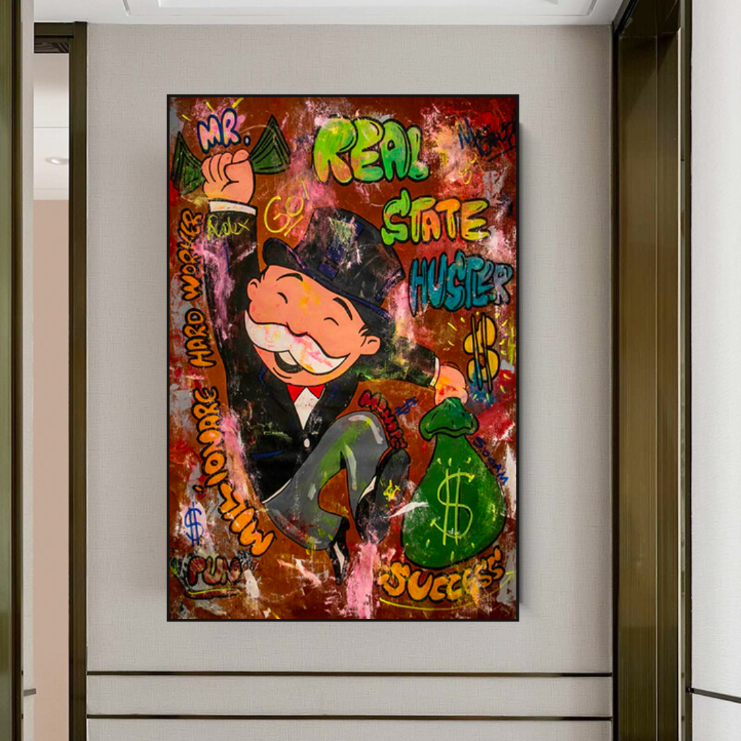 Alec Monopoly Dinero Hombre Inmobiliario Hustler Lienzo