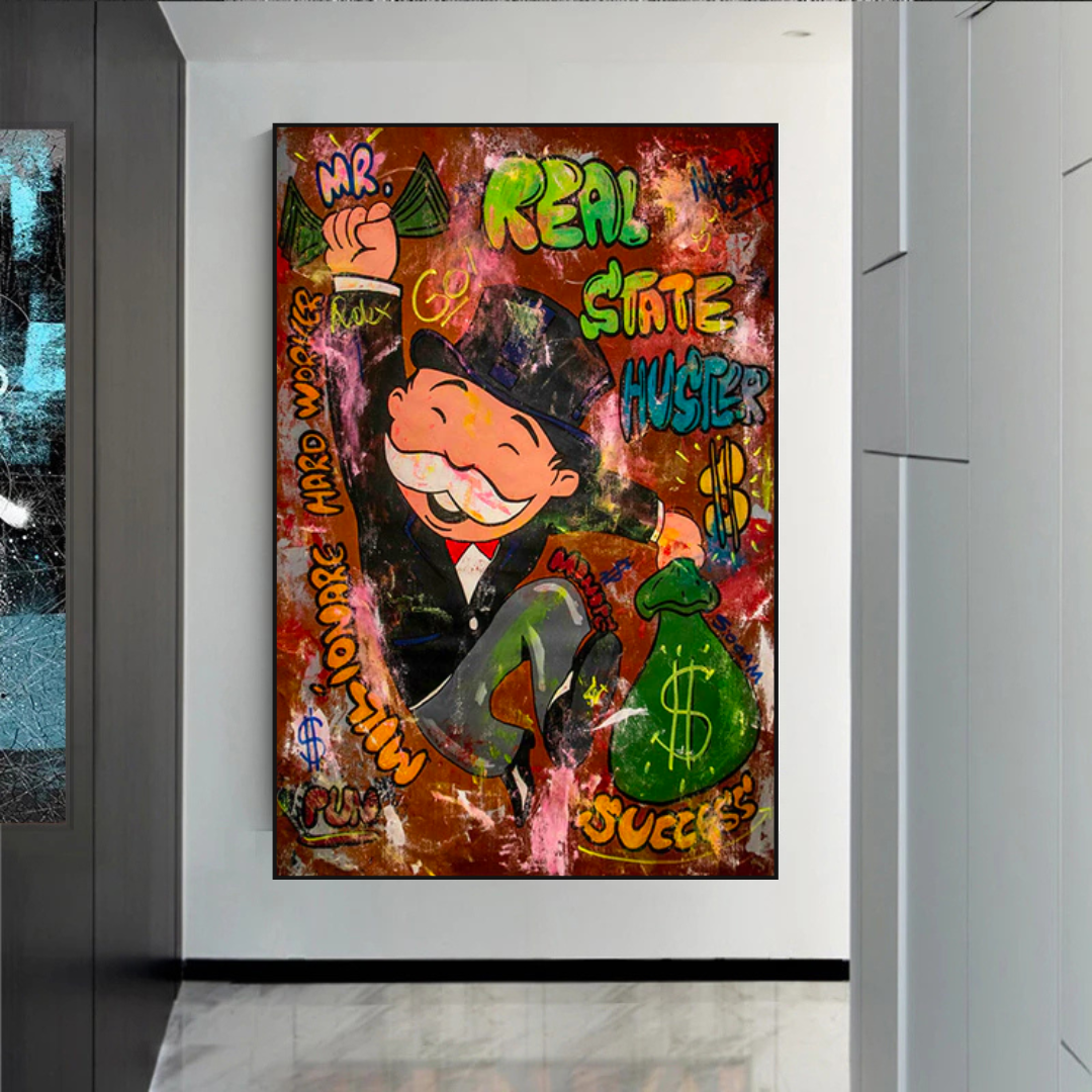 Alec Monopoly Money Man Real Estate Hustler Canvas Print