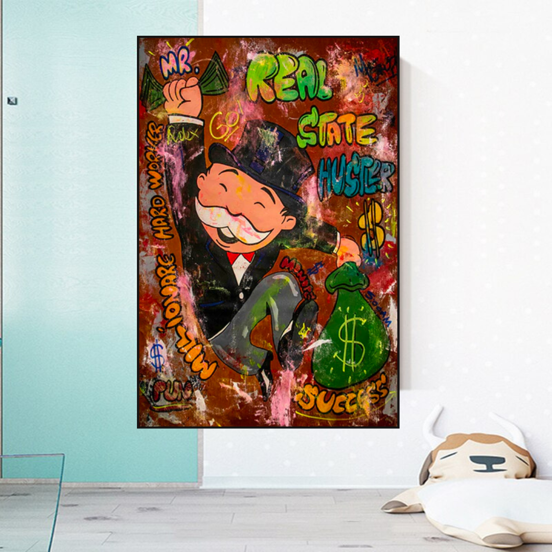 Alec Monopoly Dinero Hombre Inmobiliario Hustler Lienzo