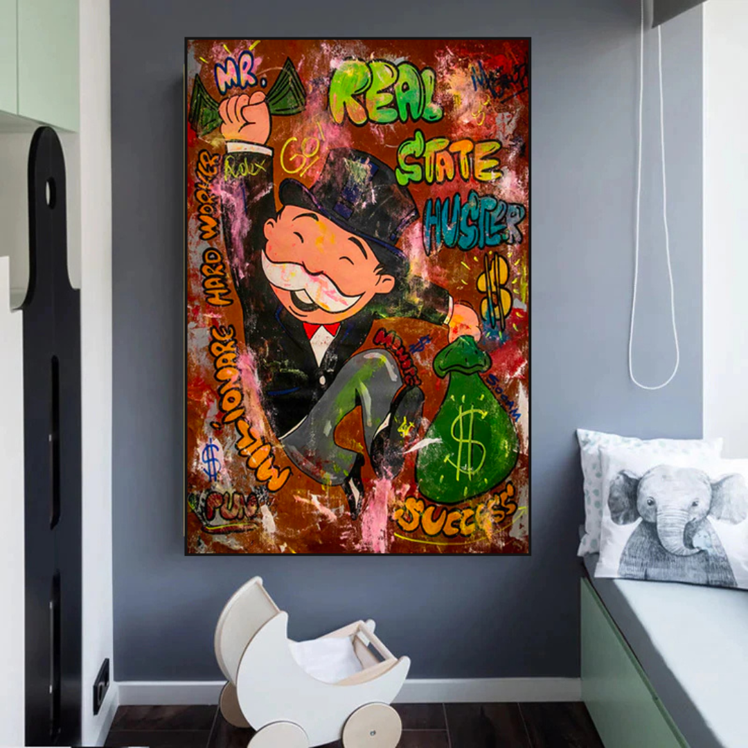 Alec Monopoly Money Man Real Estate Hustler Impression sur toile