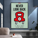 Alec Monopoly Never Look Back Play Card Décoration murale sur toile