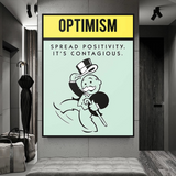 Alec Monopoly Optimism Play Card Lienzo Arte de Pared