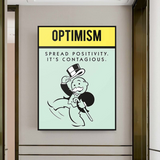 Alec Monopoly Optimism Play Card Lienzo Arte de Pared