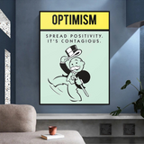 Alec Monopoly Optimism Play Card Lienzo Arte de Pared