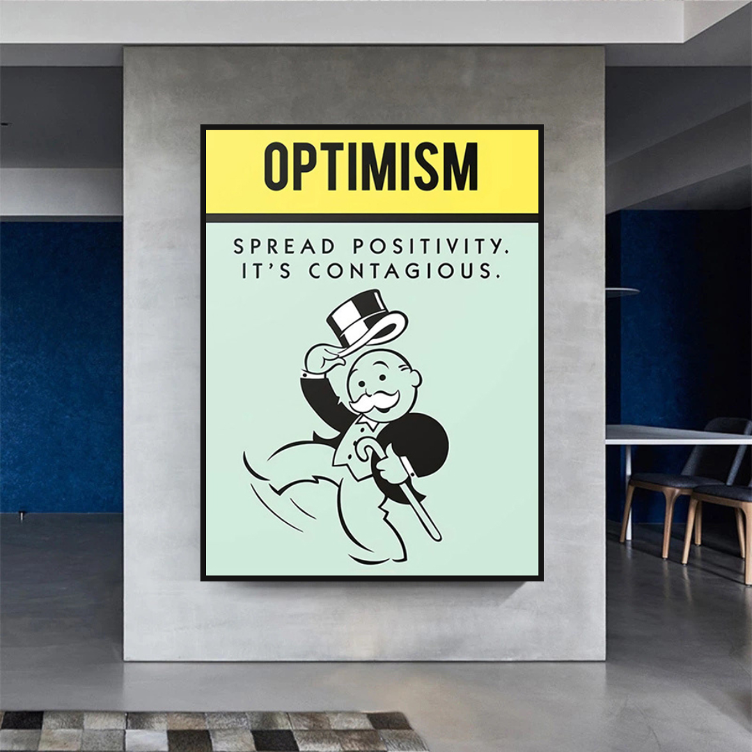 Alec Monopoly Optimism Play Card Canvas Wall Art