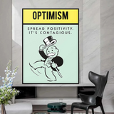 Alec Monopoly Optimism Play Card Décoration murale sur toile 