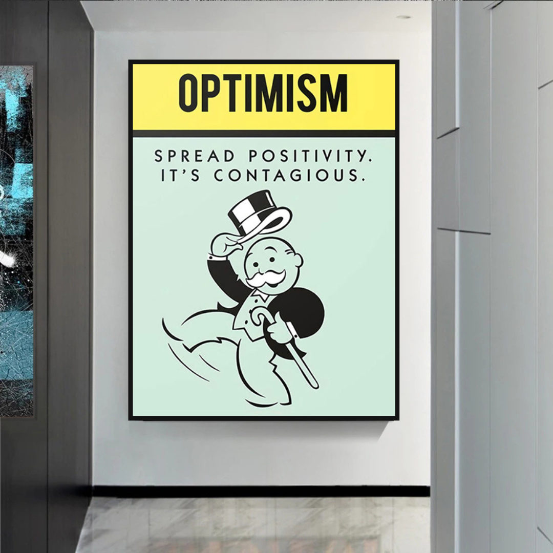 Alec Monopoly Optimism Play Card Canvas Wall Art