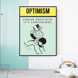 Alec Monopoly Optimism Play Card Décoration murale sur toile 