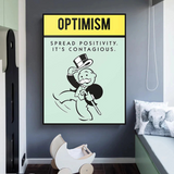 Alec Monopoly Optimism Play Card Canvas Wall Art