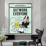 Alec Monopoly Outwork Tout le monde Play Card Décoration murale sur toile