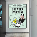 Alec Monopoly Outwork Everyone Play Card Canvas Wall Art