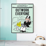 Alec Monopoly Outwork Everyone Play Card Canvas Wall Art