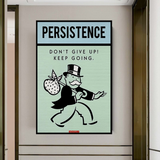 Alec Monopoly Persistence Don't Give Up Carte de jeu Décoration murale sur toile 