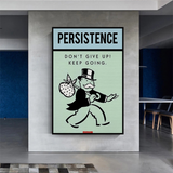 Alec Monopoly Persistence Dont Give Up Play Card Canvas Wall Art