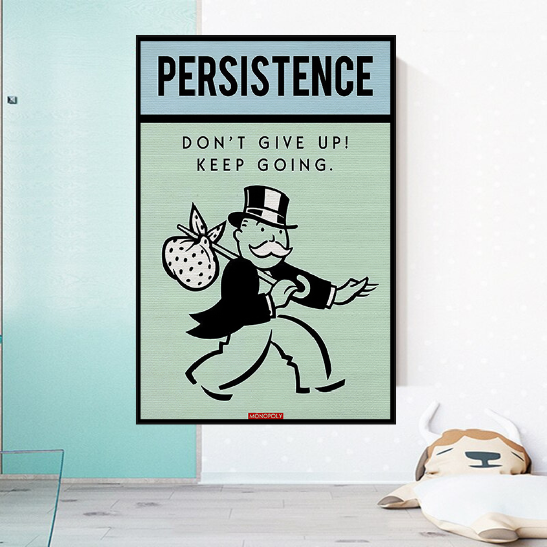 Alec Monopoly Persistence Don't Give Up Carte de jeu Décoration murale sur toile 