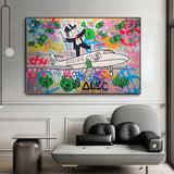 Печать на холсте частного самолета Alec Monopoly