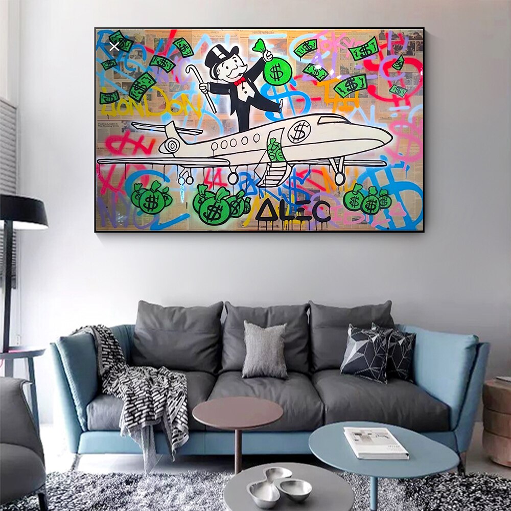 Alec Monopoly Privatjet-Leinwanddruck