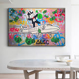 Печать на холсте частного самолета Alec Monopoly