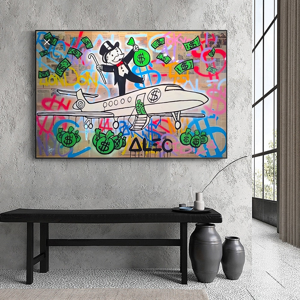 Alec Monopoly Private Jet Canvas Print