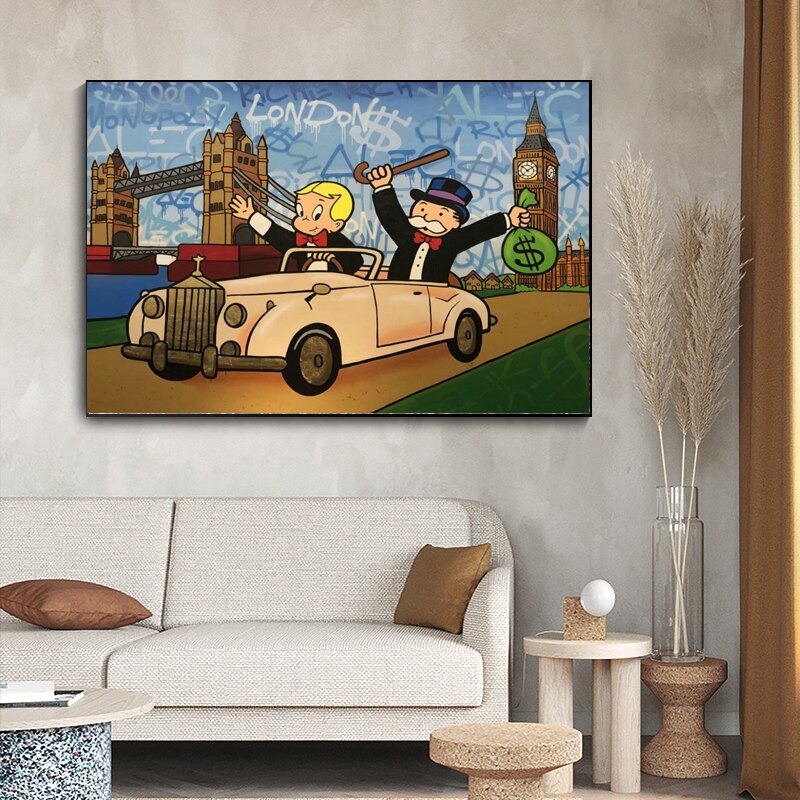 Alec Monopoly Richie Rich Money Canvas Wall Art