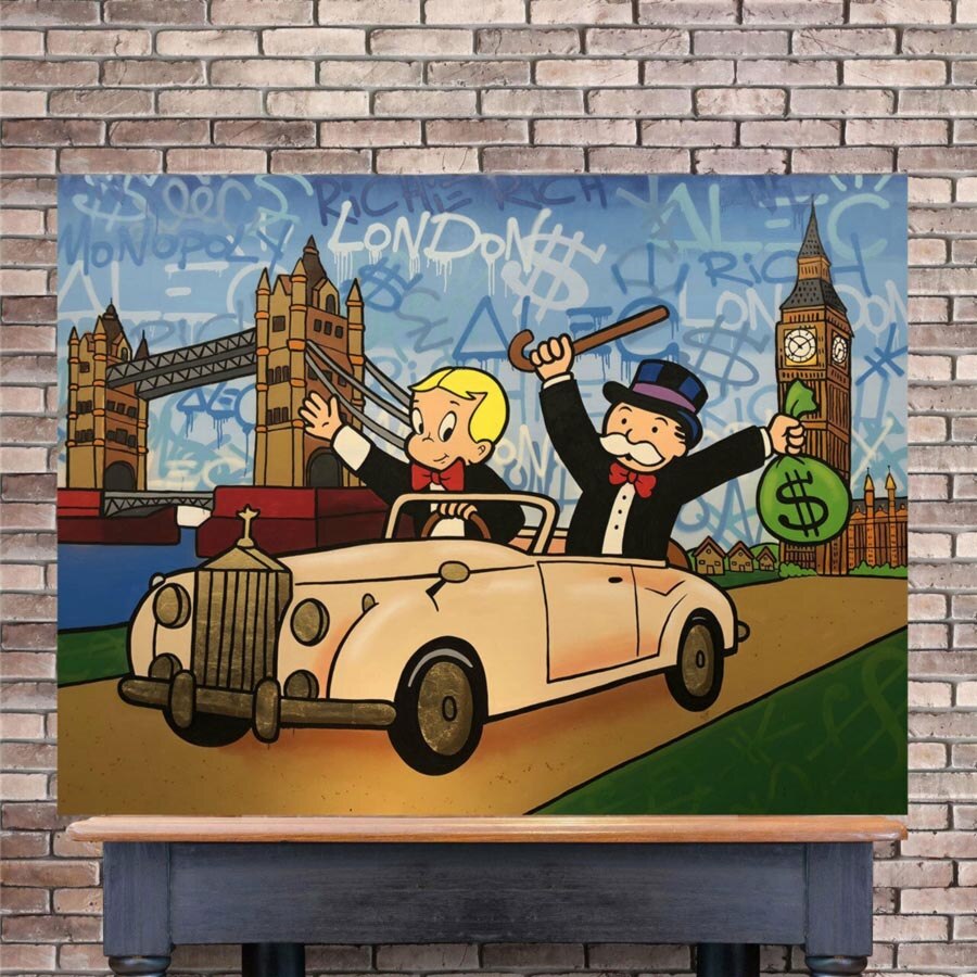 Alec Monopoly Richie Rich Money Leinwand-Wandkunst